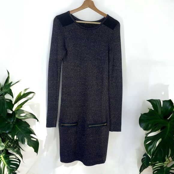 Maje Palerme Lurex Shimmer Knit Sweater Dress - Picture 2 of 10